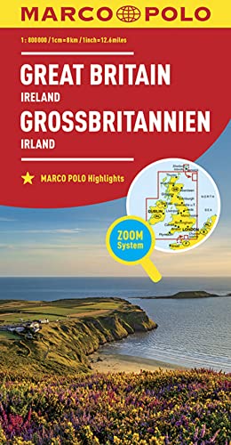 MARCO POLO Länderkarte Großbritannien, Irland 1:800.000: Marco Polo Highlights. Zoom-System